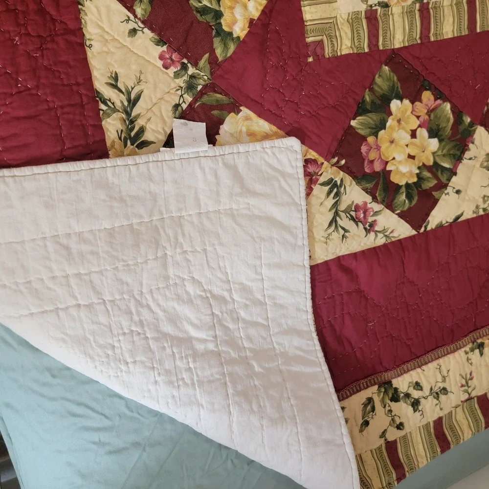 Waverly Garden Room Twin Floral Manor Patchwork Quilt Cotton Country Cottagecore